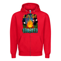 Red lets get toasted Zipper Hoodie - NancyCooperArtShop