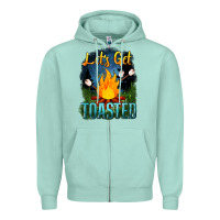 Seafoam lets get toasted Zipper Hoodie - NancyCooperArtShop
