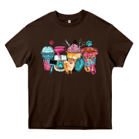Chocolate Brown pet groomer coffee cups Heavy Core Tee - Zillion Design Studio
