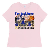 Bubblegum Pink i'm just here for the snacks #basketball sister Ladies Tee - Zillion Design Studio