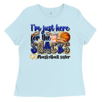 Baby Blue i'm just here for the snacks #basketball sister Ladies Tee - Zillion Design Studio