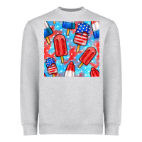 Heather Grey 4th of july popsicle seamless pattern Heavyweight Sweatshirt - BundleAndBundleShop