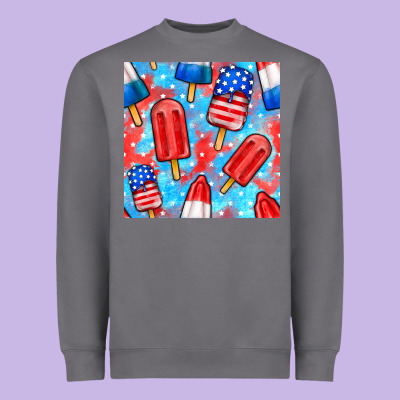 4th Of July Popsicle Seamless Pattern Heavyweight Sweatshirt Designed By Bundleandbundleshop