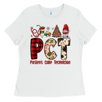 White pct patient care technician  christmas Ladies Tee - JahusDesignShop