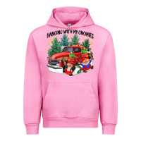 Fuchsia Pink hanging with my gnomies Urban Hoodie - CowGirlArtShop