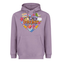 Lavender teacher heart Heavyweight Hoodie - Artiststas