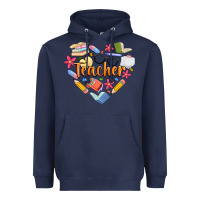 Navy teacher heart Heavyweight Hoodie - Artiststas
