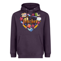Plum teacher heart Heavyweight Hoodie - Artiststas