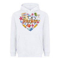 White teacher heart Heavyweight Hoodie - Artiststas