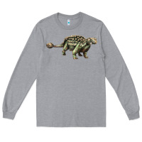 Heather Grey Ankylosaurus T-Rex Long Sleeve Tee - LillyAllenDesigns