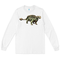 White Ankylosaurus T-Rex Long Sleeve Tee - LillyAllenDesigns