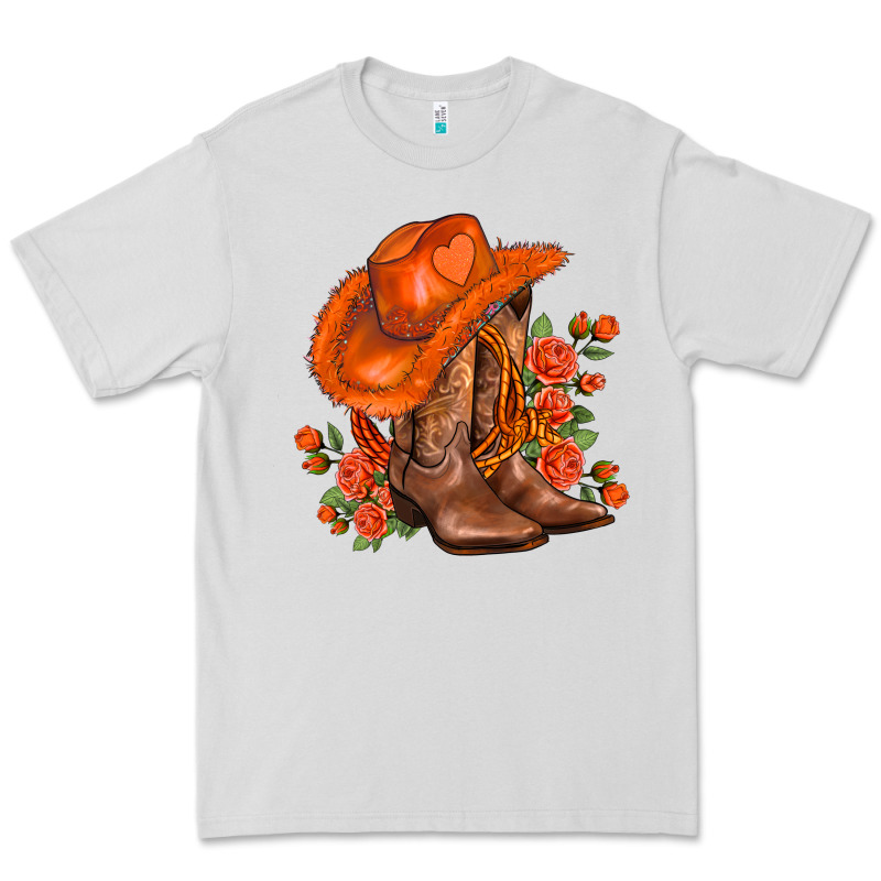 Orange  Cowgirl  And Roses Premium Tee by AdoDesignShop | Teevron
