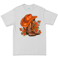 Dove Grey orange  cowgirl  and roses Premium Tee - AdoDesignShop
