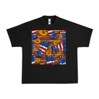 Black america western boots and sunflower seamless pattern Urban Heavy Tee - BundleAndBundleShop