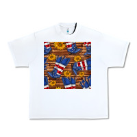 White america western boots and sunflower seamless pattern Urban Heavy Tee - BundleAndBundleShop