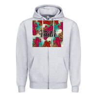 Heather Grey faith Zipper Hoodie - NancyCooperArtShop