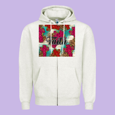 Faith Zipper Hoodie Designed By Nancycooperartshop