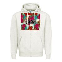 Oatmeal Heather faith Zipper Hoodie - NancyCooperArtShop