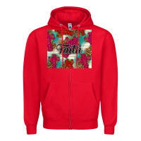 Red faith Zipper Hoodie - NancyCooperArtShop
