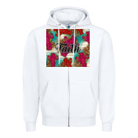 White faith Zipper Hoodie - NancyCooperArtShop