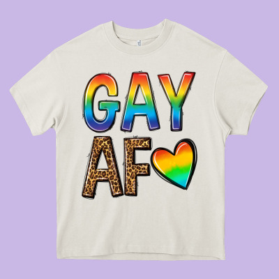 Gay Af Heavy Core Tee Designed By Texasbilliewilder
