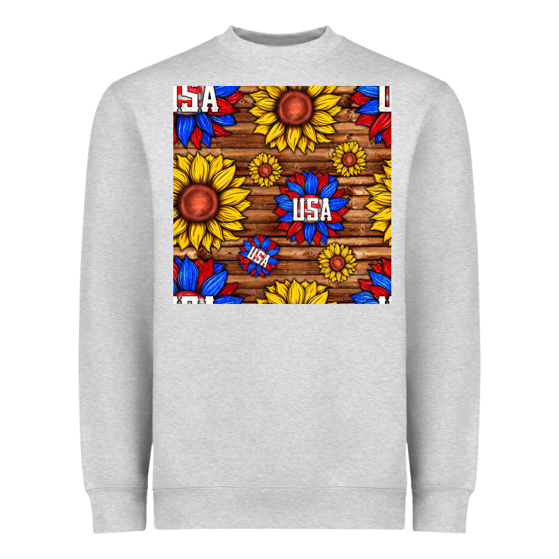 Usa Sunflower Seamless Pattern Heavyweight Sweatshirt by BundleAndBundleShop | Teevron