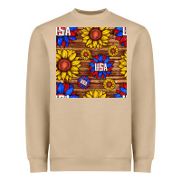 Mushroom usa sunflower seamless pattern Heavyweight Sweatshirt - BundleAndBundleShop