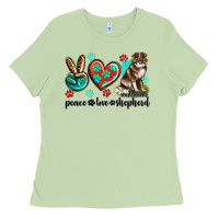 Matcha peace love australian shepherd Ladies Tee - texasbilliewilder