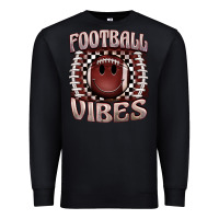 Black football vibes smiley face Premium Sweatshirt - BarkalooDesign