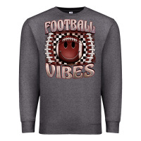 Charcoal Heather football vibes smiley face Premium Sweatshirt - BarkalooDesign