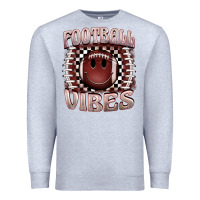 Heather Grey football vibes smiley face Premium Sweatshirt - BarkalooDesign