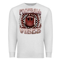 Oatmeal Heather football vibes smiley face Premium Sweatshirt - BarkalooDesign