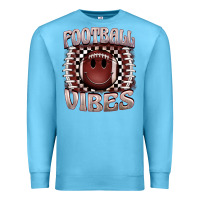 Ocean Blue football vibes smiley face Premium Sweatshirt - BarkalooDesign