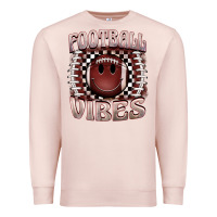 Pale Pink football vibes smiley face Premium Sweatshirt - BarkalooDesign