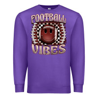 Purple football vibes smiley face Premium Sweatshirt - BarkalooDesign