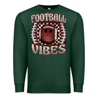 Sports Green football vibes smiley face Premium Sweatshirt - BarkalooDesign