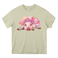 Mossy Balerina Baby Pig With Tutu Heavy Core Tee - RanaPortraitStore