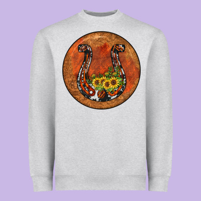 Horseshoe Circle Heavyweight Sweatshirt Designed By Jahusdesignshop