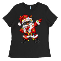 Afro Dabbing Santa Ladies Tee | Teevron