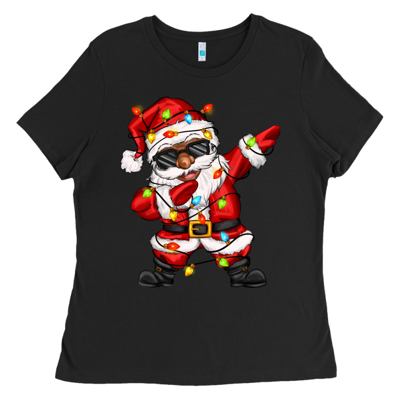 Afro Dabbing Santa Ladies Tee by Zillion Design Studio | Teevron