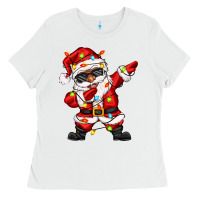 White afro dabbing santa Ladies Tee - Zillion Design Studio
