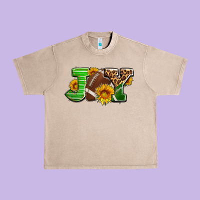 Joy With Football Ball And Sunflower Ado Urban Heavy Tee Designed By Adodesignshop