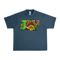 Midnight Navy joy with football ball and sunflower ado Urban Heavy Tee - AdoDesignShop