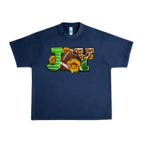 Navy joy with football ball and sunflower ado Urban Heavy Tee - AdoDesignShop