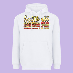 Softball Game Day Heavyweight Hoodie Designed By Artiststas