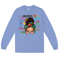 Colony Blue Teacher messy bun caucasian Long Sleeve Tee - NancyCooperArtShop