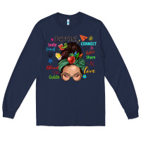 Navy Teacher messy bun caucasian Long Sleeve Tee - NancyCooperArtShop