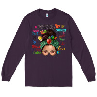 Plum Teacher messy bun caucasian Long Sleeve Tee - NancyCooperArtShop