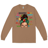 Toasted Coconut Teacher messy bun caucasian Long Sleeve Tee - NancyCooperArtShop