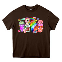 Chocolate Brown unicorn coffee cups Heavy Core Tee - Zillion Design Studio